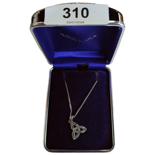 310 - SILVER NECKLACE & PENDANT