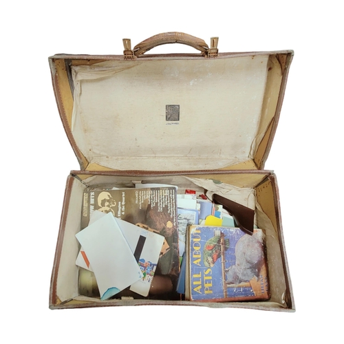 42 - VINTAGE SUITCASE & CONTENTS