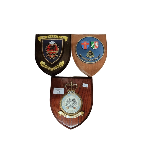 74 - 3 MILITARY PLAQUES