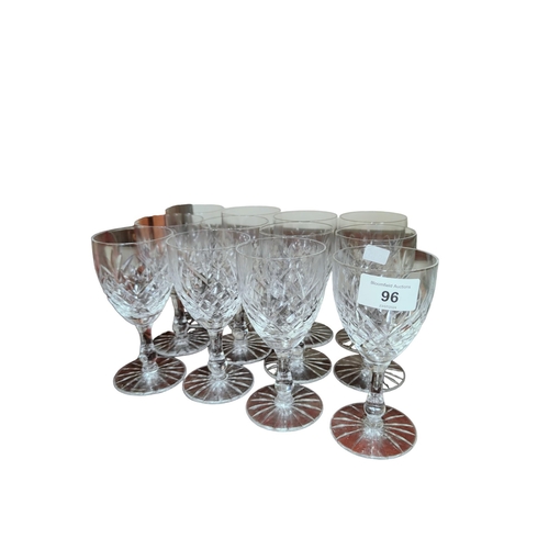 96 - COLLECTION OF 12 CRYSTAL WINE GLASSES