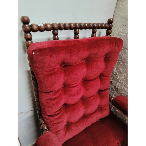 225 - VICTORIAN BOBBIN ROSEWOOD ARMCHAIR