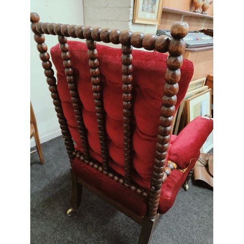 225 - VICTORIAN BOBBIN ROSEWOOD ARMCHAIR