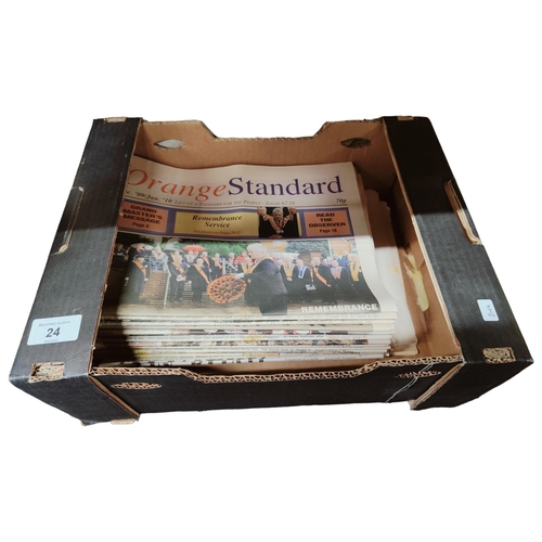 24 - BOX OF ORANGE STANDARD PAPERS