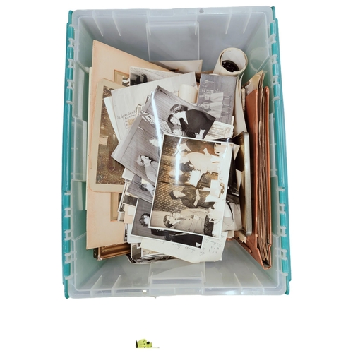 264 - BOX OF OLD DOCUMENTS AND PHOTOS