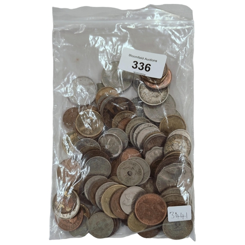 336 - BAG OF COINS TO INCLUDE SILVER