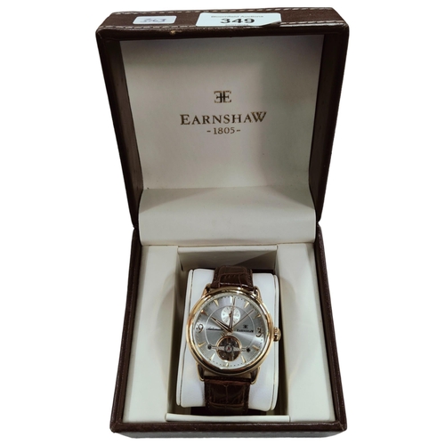 349 - EARNSHAW WRIST WATCH IN BOX WITH PAPERS