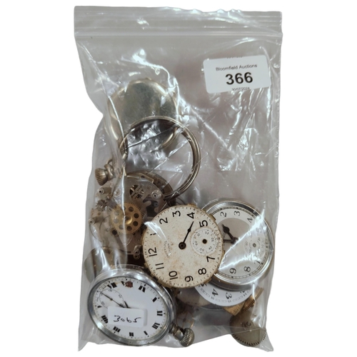 366 - BAG OF POCKET WATCHES AND PARTS