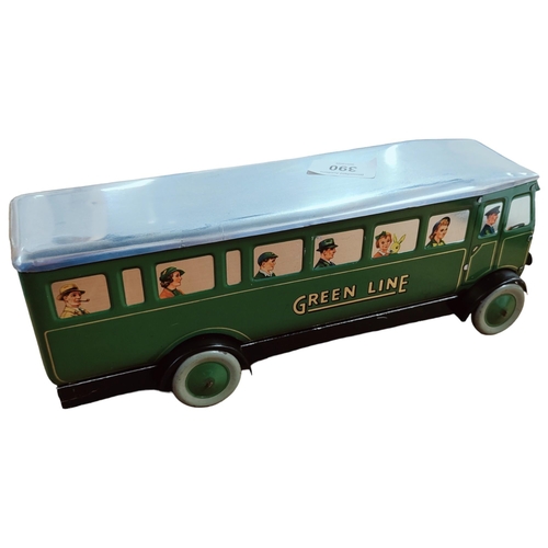 390 - CHAD VALLEY GREEN LINE CLOCKWORK TINPLATE BUS 30cm