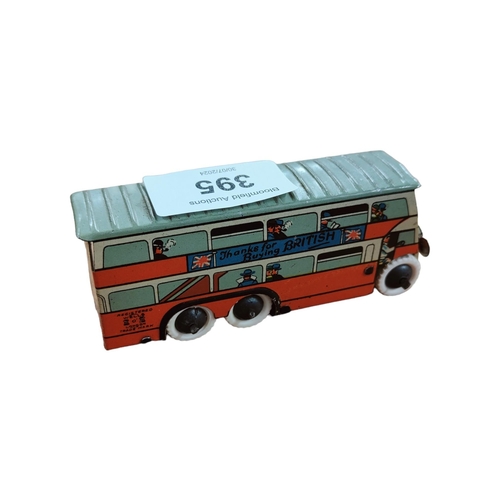 395 - BRIMTOY POCKET TOY SERIES TINPLATE CLOCKWORK BUS