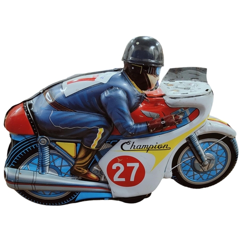 402 - JAPANESE TINPLATE MOTORCYCLE & RIDER