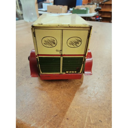 398 - ANTIQUE WELLS TOYS EXPRESS TINPLATE CLOCKWORK VAN