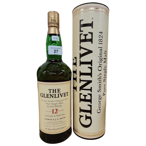 27 - THE GLENLIVET - SCOTCH WHISKY AGED 12 YEARS