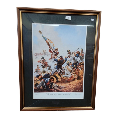 5 - SIGNED LIMITED EDITION 54/100 PETER ARCHER MILITARY PRINT - THE ROYAL IRISH REGIMENT 57 x 75