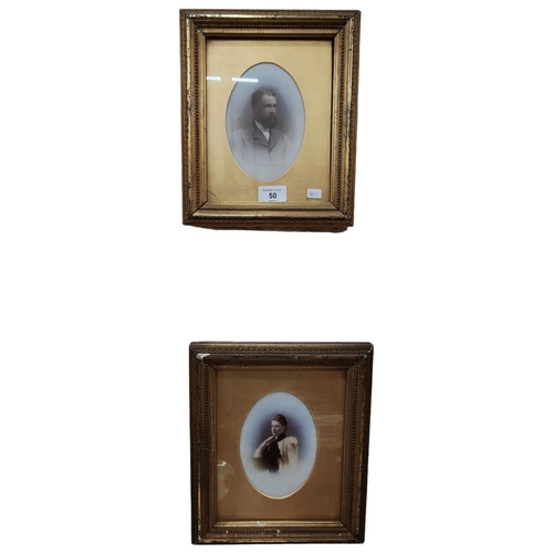 50 - PAIR OF VICTORIAN COLOURED PHOTOGRAPHS