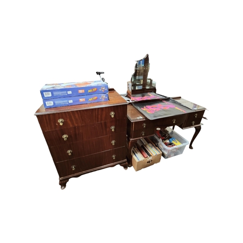 107 - CHEST OF DRAWERS AND DRESSING TABLE