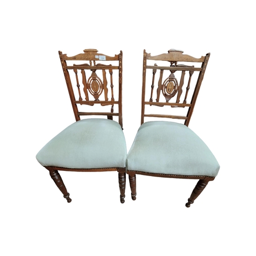 119 - PAIR OF EDWARDIAN ROSEWOOD INLAID CHAIRS