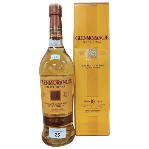 25 - BOTTLE OF GLENMORGIE SINGLE MALT SCOTCH WHISKY