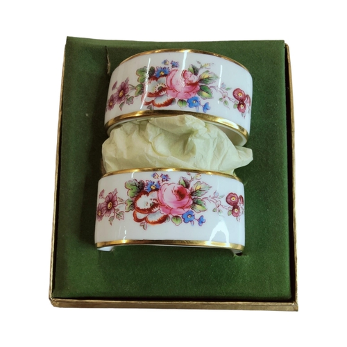 396 - PAIR OF VINTAGE ROYAL CROWN DERBY NAPKIN RINGS IN ORIGINAL BOX