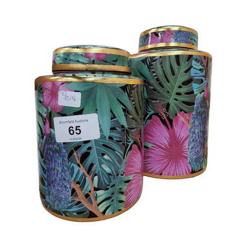 65 - PAIR OF ART DECO STYLE CERAMIC GINGER JARS