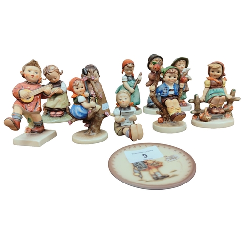 9 - 10 GOEBEL FIGURES AND MINIATURE PLATE