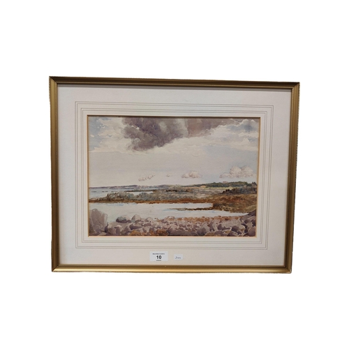 10 - H.ECHLIN NEILL - WATERCOLOUR - MILLISLE FROM COMMONS, DONAGHADEE