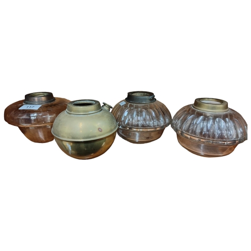 117 - 4 OIL LAMP BOWLS