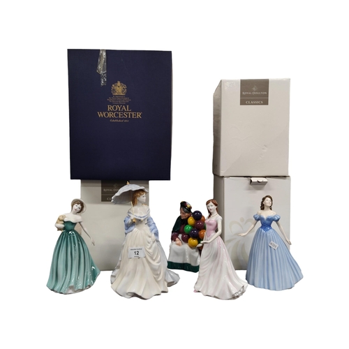 12 - ROYAL DOULTON FIGURE & ROYAL WORCESTER FIGURE