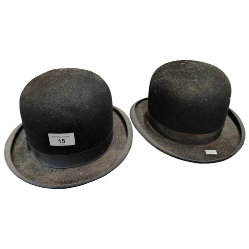 15 - 2 BOWLER HATS