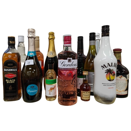 23 - SHELF LOT OF ALCOHOL