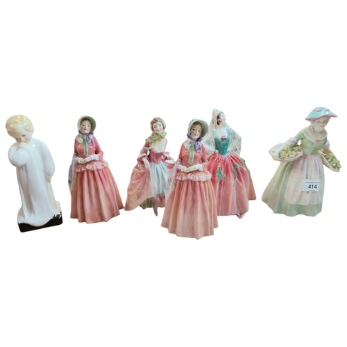 414 - 6 LARGE RARE ANTIQUE ROYAL DOULTON FIGURES FROM A PRIVATE COLLECTION