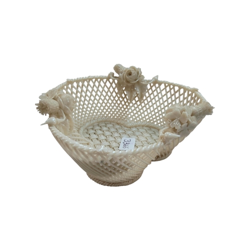 415 - ANTIQUE 2ND PERIOD BELLEEK BASKET