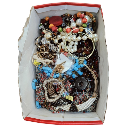 437 - LARGE BOX OF GOOD QUALITY COSTUME JEWELLERY