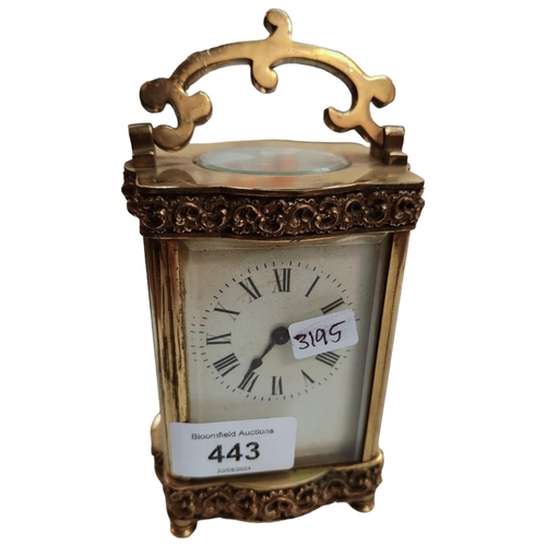 443 - ANTIQUE CARRIAGE CLOCK