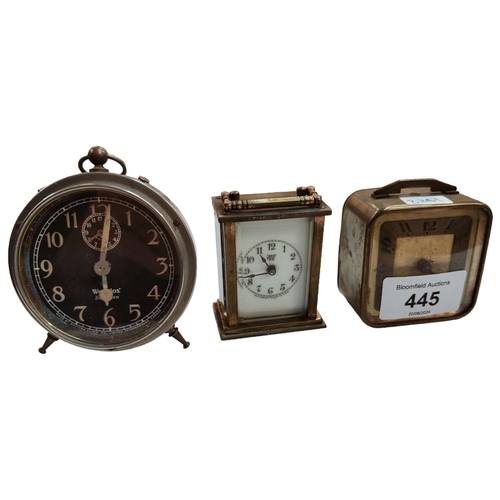 445 - 3 MINIATURE TIME PIECES