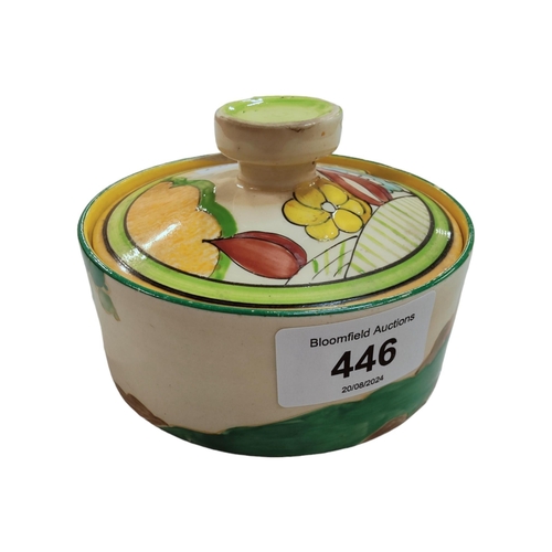 446 - CLARICE CLIFF PRESERVE POT