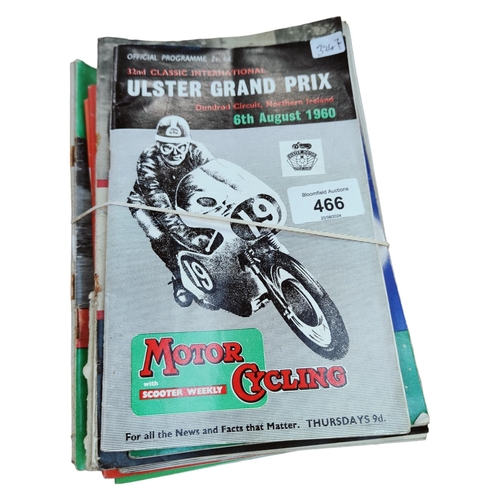 466 - QUANTITY OF OLD GRAND PRIX (ULSTER) PROGRAMMES