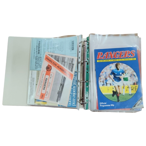 474 - FOLDER OF GLASGOW RANGERS PROGRAMMES 1985/86