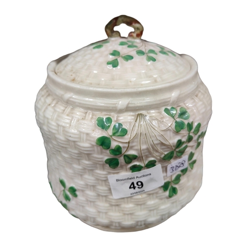 49 - SECOND PERIOD BELLEEK BISCUIT BARREL