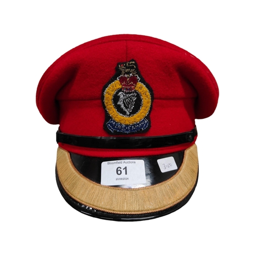 61 - QUEENS ROYAL IRISH HUSSARS OFFICERS PEAKED CAP