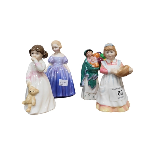 63 - 4 SMALL ROYAL DOULTON FIGURES