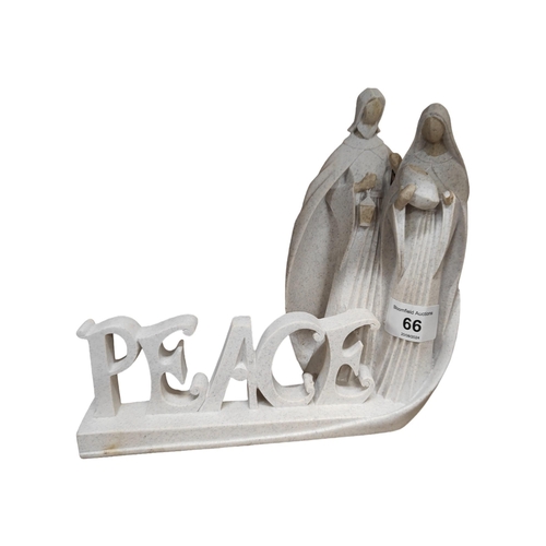 66 - GRANITE PEACE RELIGIOUS FIGURE GROUP