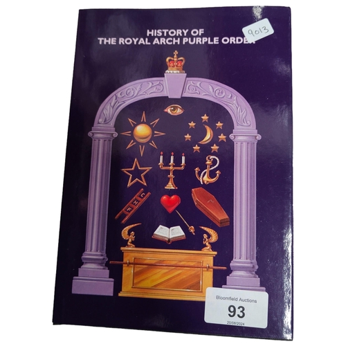 93 - BOOK HISTORY OF ROYAL ARCH PURPLE