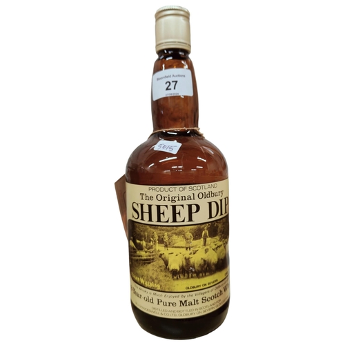 27 - BOTTLE OF SHEEP DIP 8 YEAR OLD WHISKY