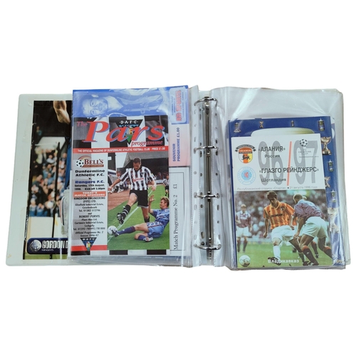 421 - FOLDER OF GLASGOW RANGERS PROGRAMMES INCLUDING EUROPEAN 1996/97