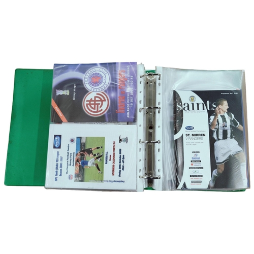 429 - FOLDER OF GLASGOW RANGERS PROGRAMMES INCLUDING EUROPEAN 2006/07