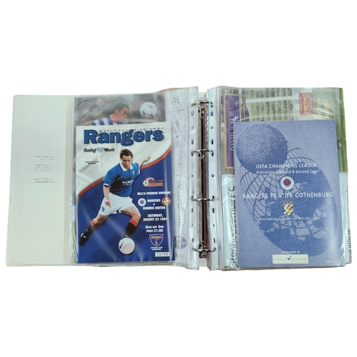 430 - FOLDER OF GLASGOW RANGERS PROGRAMMES INCLUDING EUROPEAN 1997/98