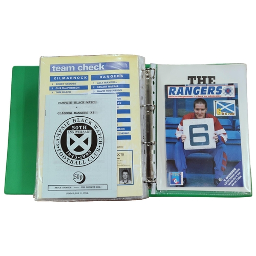 439 - FOLDER OF GLASGOW RANGERS PROGRAMMES INCLUDING EUROPEAN 1993/94