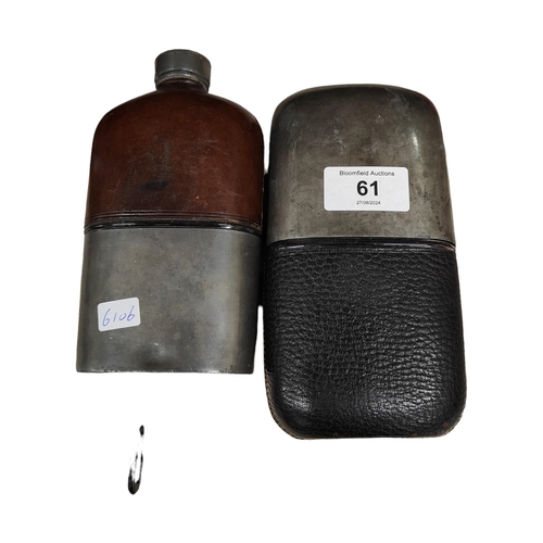 61 - 2 VINTAGE HIP FLASKS