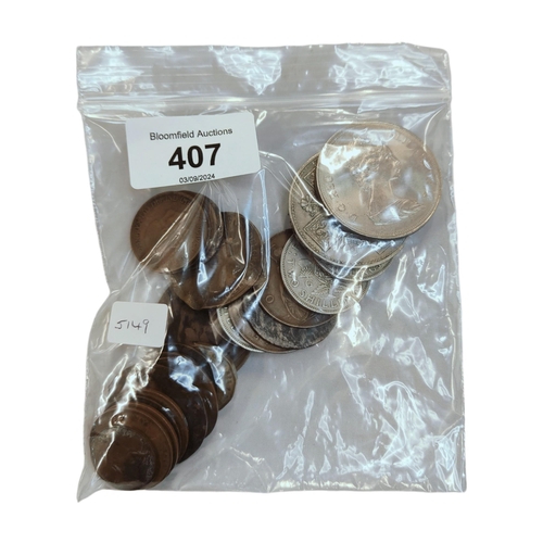 407 - BAG LOT OF COINS