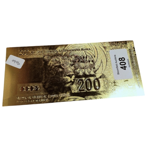 408 - 24 CARAT GOLD NELSON MANDELA BANK NOTE